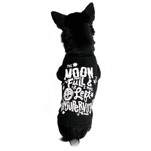 Killstar ✦ Full Moon Pet Vest Hoodie ✦ Black Jersey Graphic Pullover XL NWT